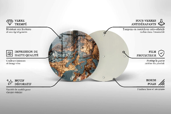 Tocător din sticlă Structură de rocă aurie