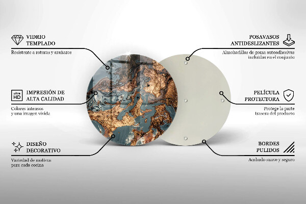 Tocător din sticlă Structură de rocă aurie