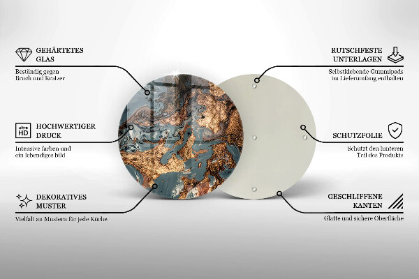 Tocător din sticlă Structură de rocă aurie