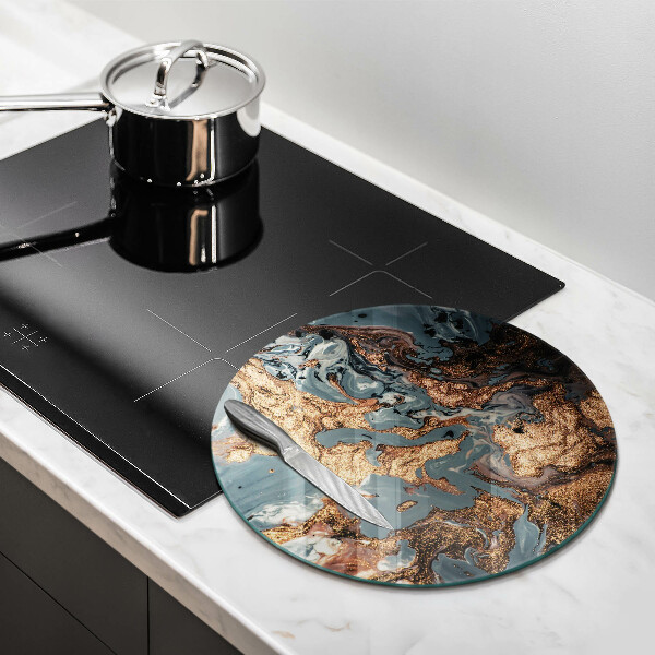 Tocător din sticlă Structură de rocă aurie