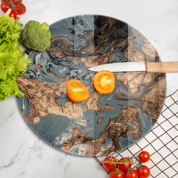 Tocător din sticlă Structură de rocă aurie