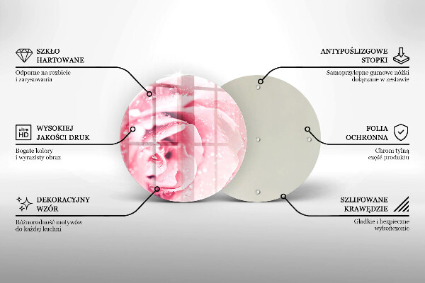 Tocător de bucătărie Picături de rouă și floare de trandafir