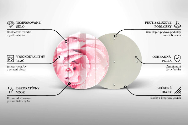 Tocător de bucătărie Picături de rouă și floare de trandafir