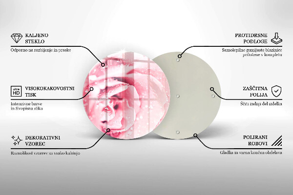 Tocător de bucătărie Picături de rouă și floare de trandafir