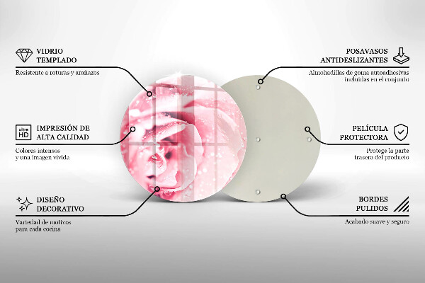 Tocător de bucătărie Picături de rouă și floare de trandafir