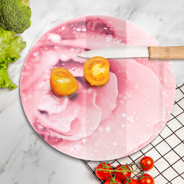 Tocător de bucătărie Picături de rouă și floare de trandafir