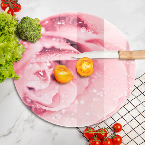 Tocător de bucătărie Picături de rouă și floare de trandafir