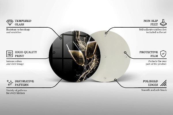 Tocător de bucătărie Pahare de șampanie