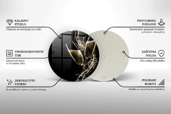 Tocător de bucătărie Pahare de șampanie