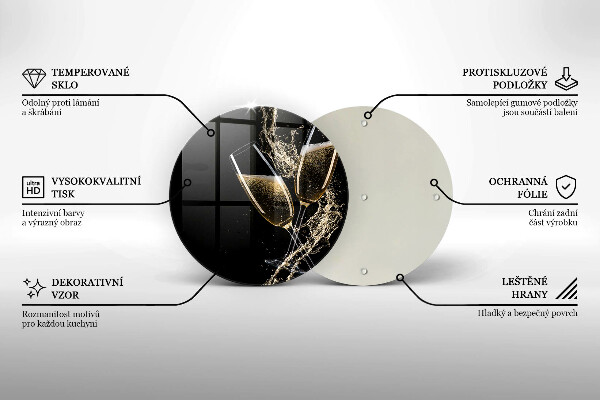 Tocător de bucătărie Pahare de șampanie