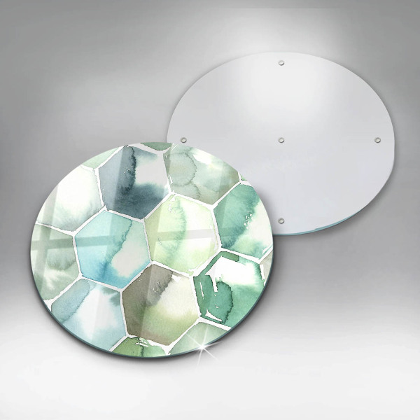 Tocător din sticlă Hexagoane acuarele