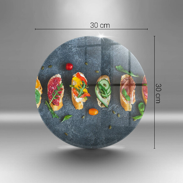 Tocător din sticlă Sandvișuri colorate