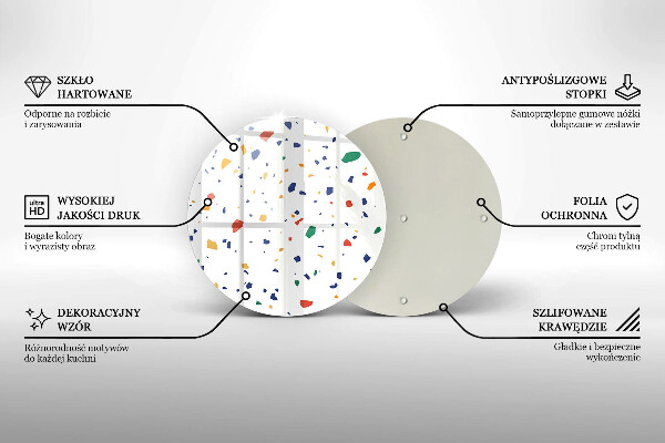 Tocător din sticlă Gresie colorata
