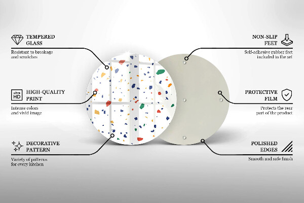 Tocător din sticlă Gresie colorata