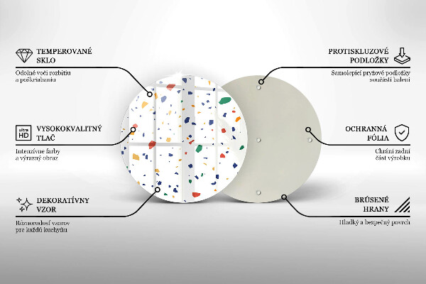 Tocător din sticlă Gresie colorata