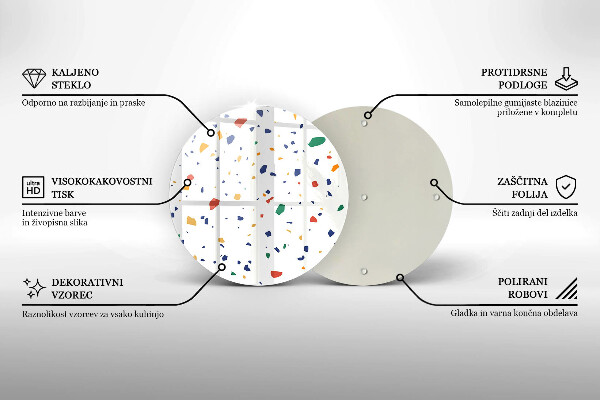 Tocător din sticlă Gresie colorata