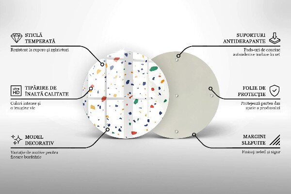 Tocător din sticlă Gresie colorata