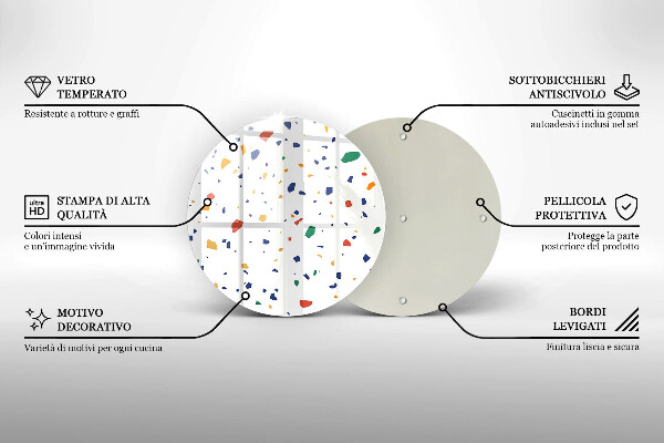 Tocător din sticlă Gresie colorata