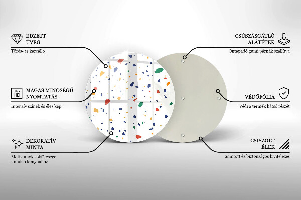 Tocător din sticlă Gresie colorata