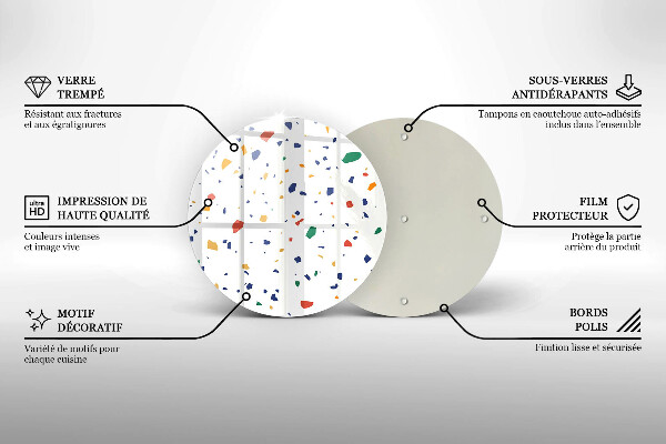 Tocător din sticlă Gresie colorata