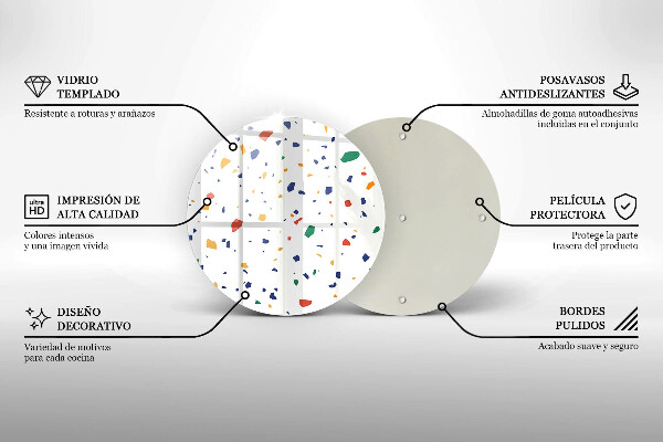 Tocător din sticlă Gresie colorata