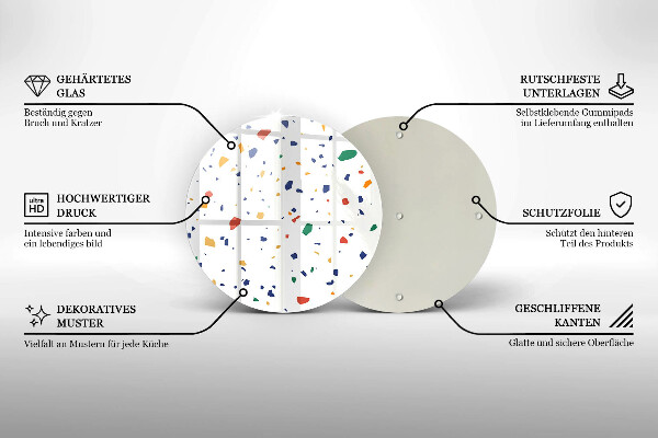Tocător din sticlă Gresie colorata
