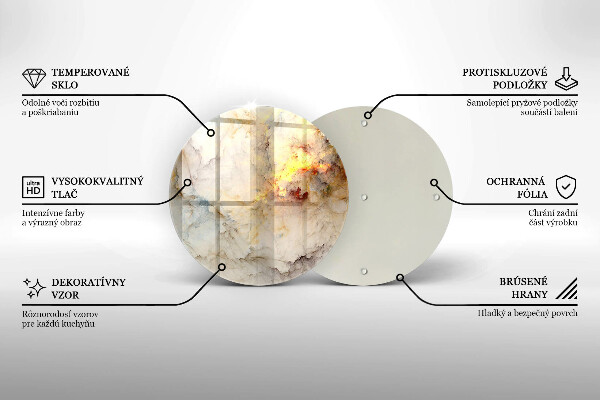 Tocător din sticlă Textura de marmură cu aur