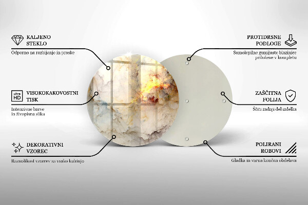 Tocător din sticlă Textura de marmură cu aur