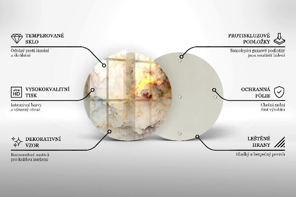 Tocător din sticlă Textura de marmură cu aur