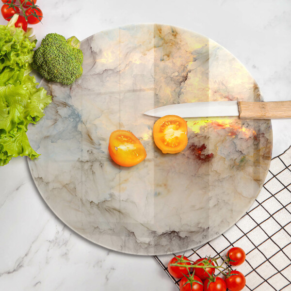 Tocător din sticlă Textura de marmură cu aur