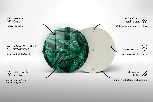 Tocător din sticlă Frunze de plante