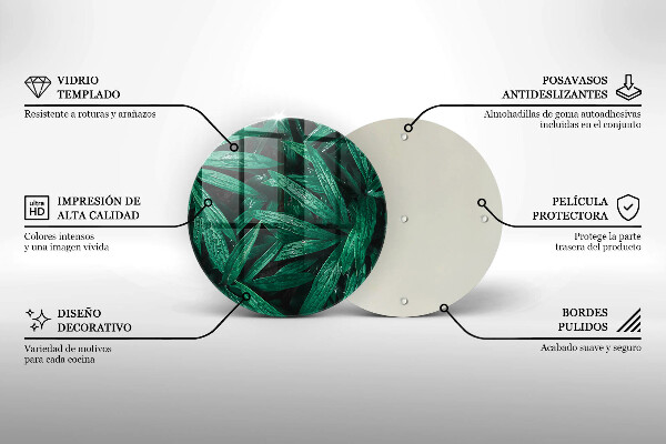 Tocător din sticlă Frunze de plante