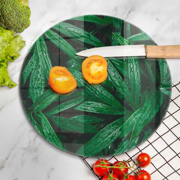 Tocător din sticlă Frunze de plante