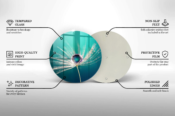 Tocător din sticlă Rouă pe o păpădie