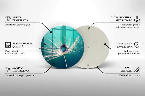 Tocător din sticlă Rouă pe o păpădie