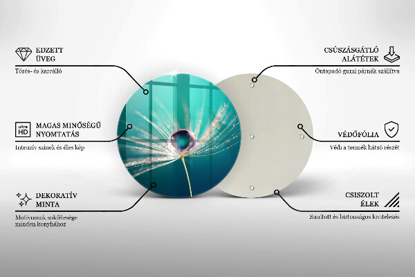 Tocător din sticlă Rouă pe o păpădie