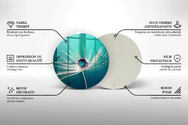 Tocător din sticlă Rouă pe o păpădie