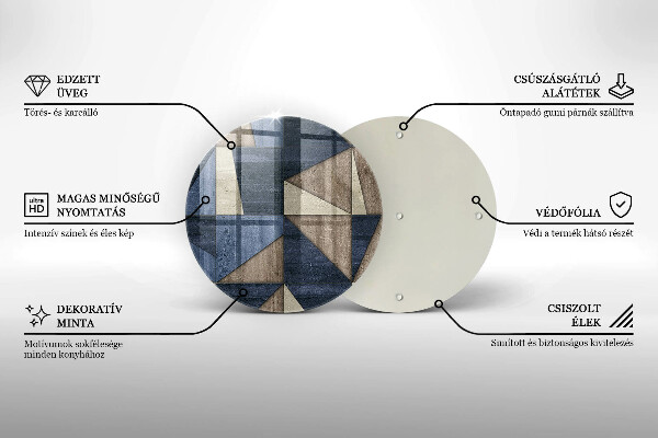 Tocător din sticlă Abstracția geometrică