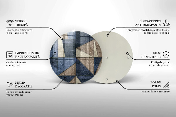 Tocător din sticlă Abstracția geometrică