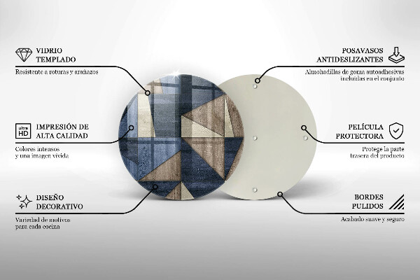 Tocător din sticlă Abstracția geometrică