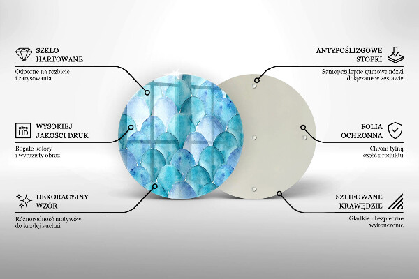 Tocător din sticlă Solzi de acuarelă