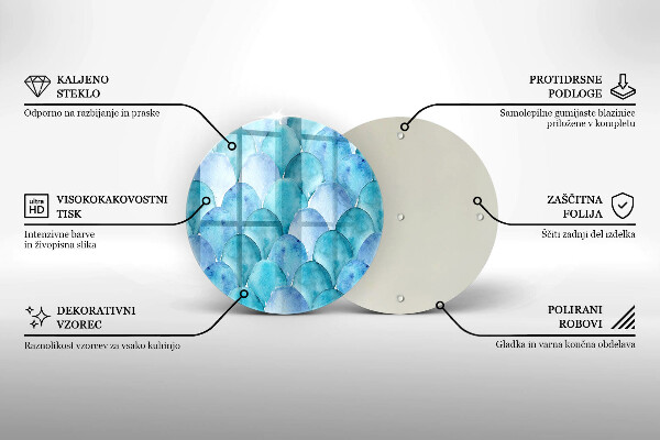 Tocător din sticlă Solzi de acuarelă