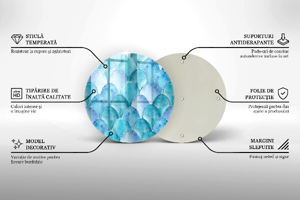 Tocător din sticlă Solzi de acuarelă