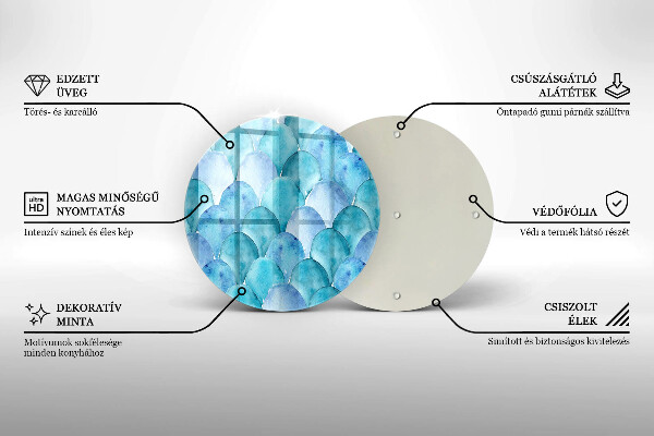 Tocător din sticlă Solzi de acuarelă