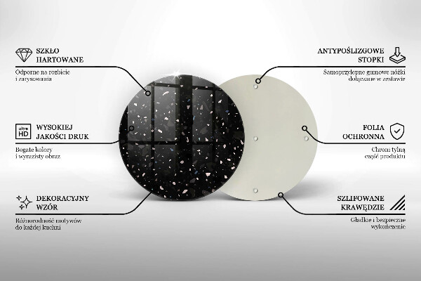 Tocător din sticlă Gresie închisă la culoare