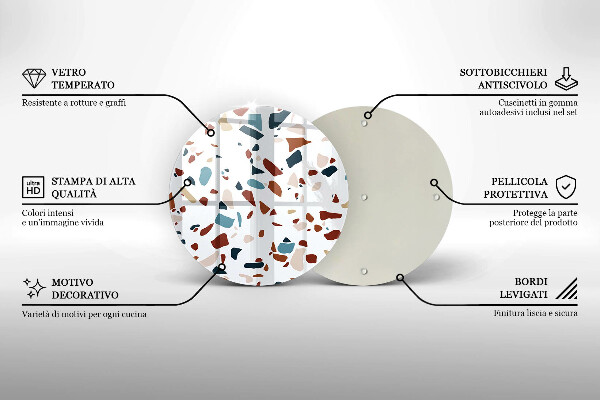 Tocător din sticlă Piatra decorativa