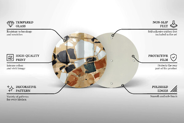 Tocător de bucătărie Farfurie cu pietre decorative