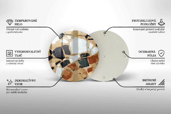 Tocător de bucătărie Farfurie cu pietre decorative