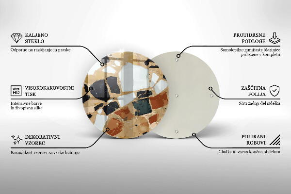 Tocător de bucătărie Farfurie cu pietre decorative