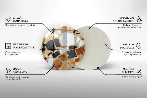 Tocător de bucătărie Farfurie cu pietre decorative